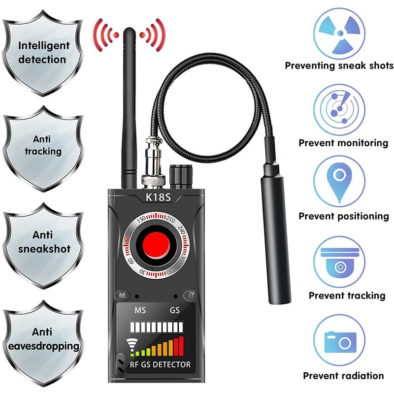 Gtwin K18 Verbeterde K18s Draadloze Signaal Detector Anti Monitoring, Anti Snapping En Anti Positionering Detector