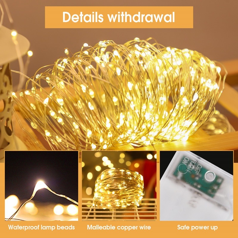 1m/2m/3m/10m bateria-operado guirlanda decorações de natal para decoração de casa festão led luz para decoração de festa ano novo