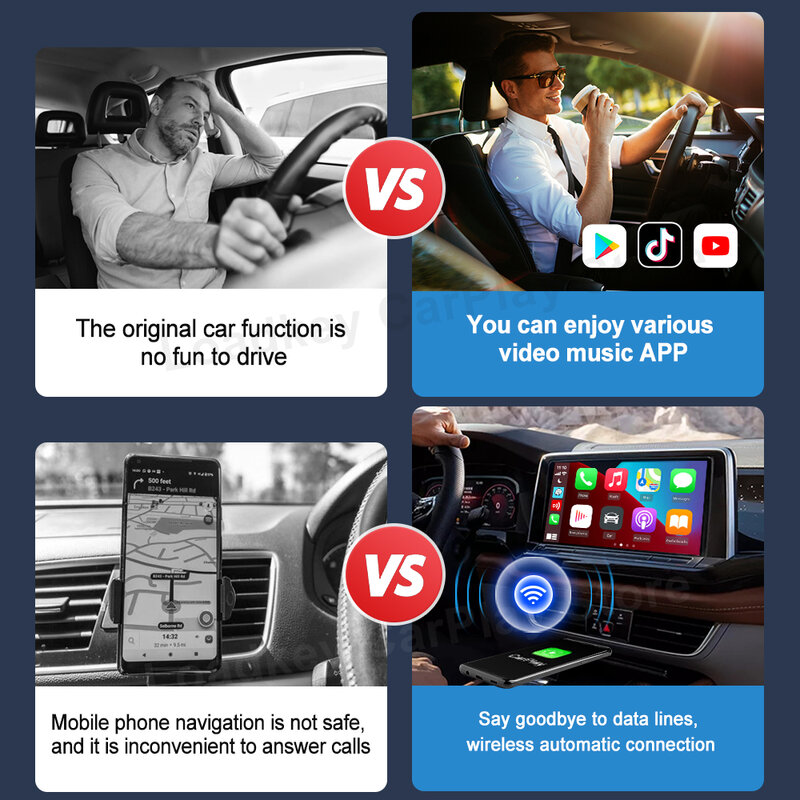 Carlinkit-Mini Dispositivo de TV inalámbrico CarPlay para Audi, Bmw, Mazda, Toyota, Netflix, YouTube, 4G, LTE, 128G, Android 11