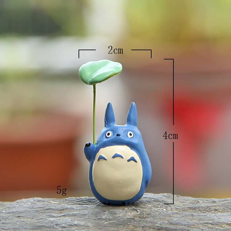 Kawaii Ghibli Hayao Miyazaki Totoro With Leaf Mei Pvc Action Figure Toy Fairy Garden Moss Miniature Home Decor For Kid Xmas Gift