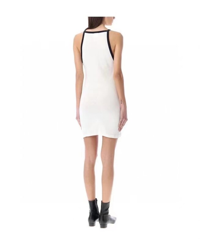 جديد لربيع وصيف 2023 ، فستان قطن 100% بتصميم عصري كوري باللونين الأبيض والأسود بتصميم قابل للتصادم ، فستان سهل الارتداء للبنات.