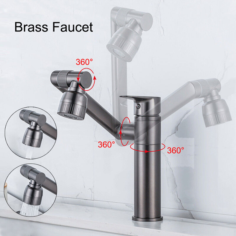 360 de pia do banheiro de bronze torneira rotativa guindastes misturador da bacia cabeça de chuveiro torneira de água encanamento tapware para acessórios do banheiro