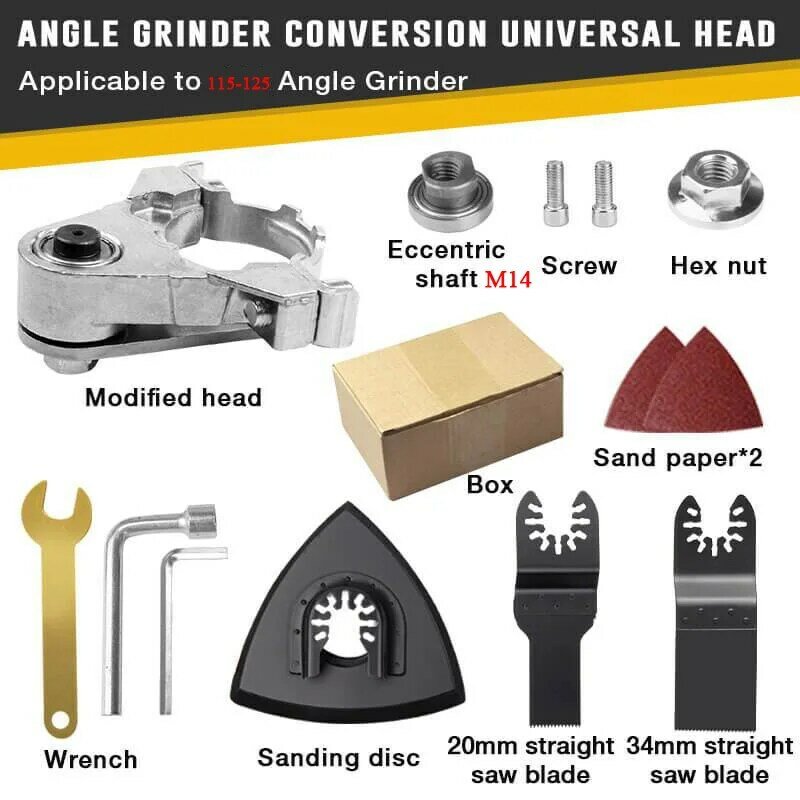 Conversión de amoladora angular, cabezal Universal, máquina de corte a pala eléctrica, herramientas de carpintería, envío directo