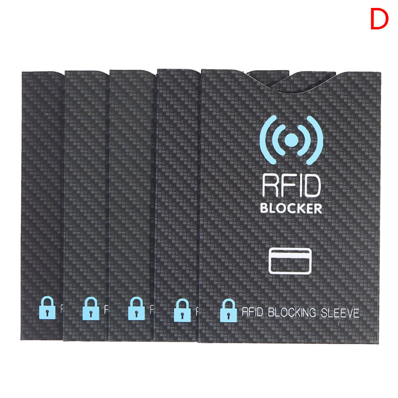 5Pcs อลูมิเนียมฟอยล์ RFID การปิดกั้นบัตรเครดิตธนาคารผู้ถือแขน Protector Lock Identity Anti-Scan NFC สัญญาณ Secure กระเป๋าสตา...