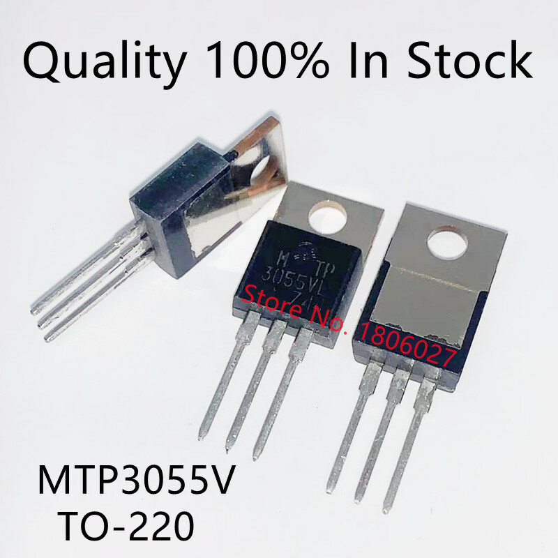 Transistor de potencia MTP3055V MTP3055VL MTP3055E TO-220, 10 unids/lote