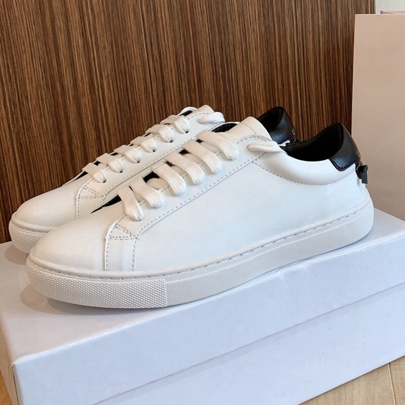 2022 NEW Original Flats Fashion Women Lace Up White Shoe Couple Brand Board Shoes Male Leisure Leather Sneakers Cofortable Shoes