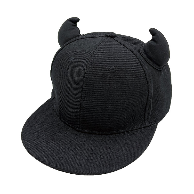 الرجال النساء الهيب هوب قبعة سوداء القطن فاسق القرن قبعة بيسبول Snapback قبعة مع قرون الرياضة في الهواء الطلق قليلا الشيطان قبعة الشمس
