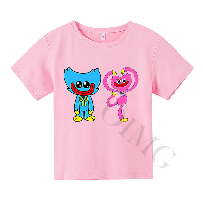 Horror gry Huggy Wuggy letnia koszulka dla dzieci odzież dla dziewczynek odzież Glamour chłopcy t-shirty 4-14 lat odzież dla dzieci fajne dopasowanie