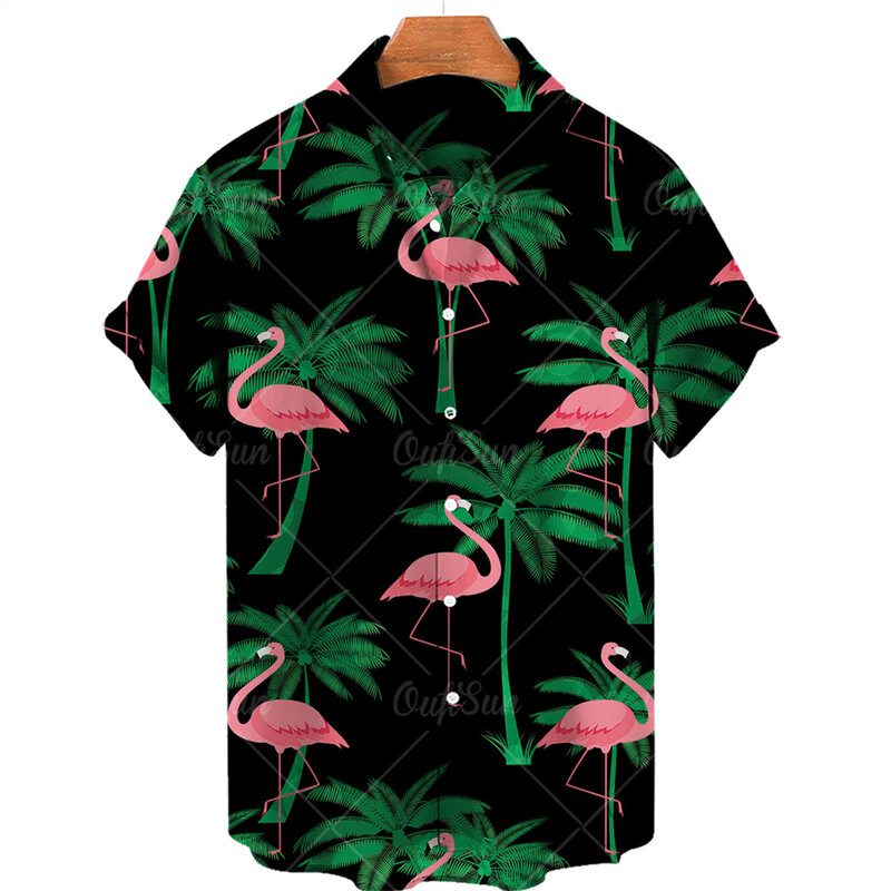 2022 Zomer 3d Gedrukt Mannen Korte Mouw Shirts Hawaiiaanse Shirt Revers Single Button Shirts Mode Casual Shirt Grote 5xl