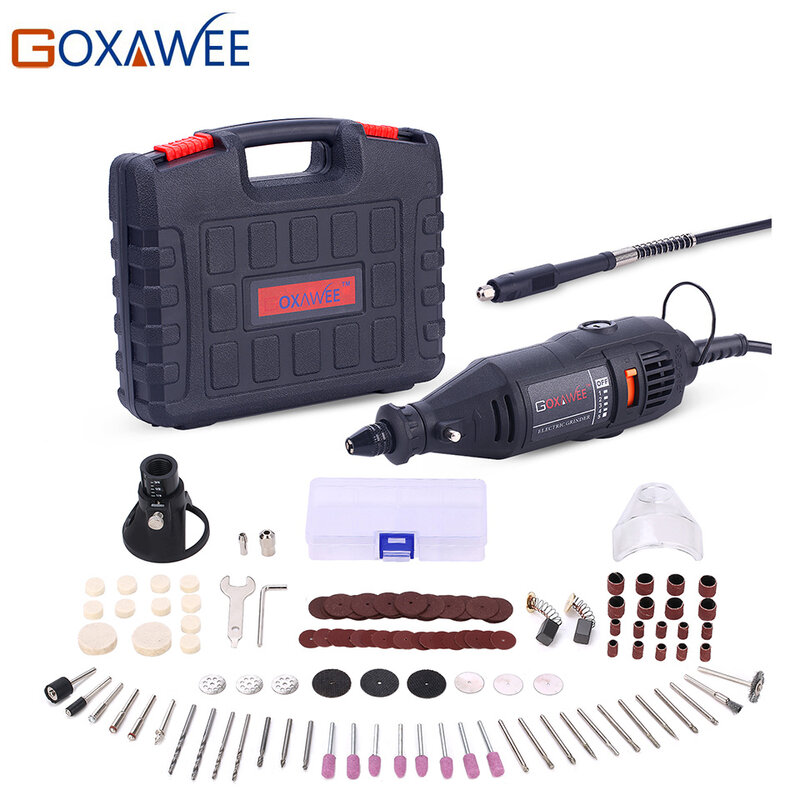 GOXAWEE-minitaladro eléctrico de 110V y 220V, herramientas eléctricas con portabrocas Universal de 0,3-3,2mm y herramientas rotativas en espiral para Dremel 3000 4000