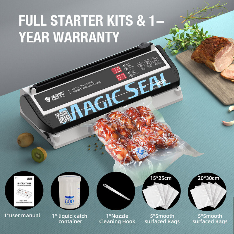 MAGIC SEAL – Machine à emballer sous-vide professionnelle MS175, meilleure Machine d'emballage sous-vide domestique pour sacs en plastique
