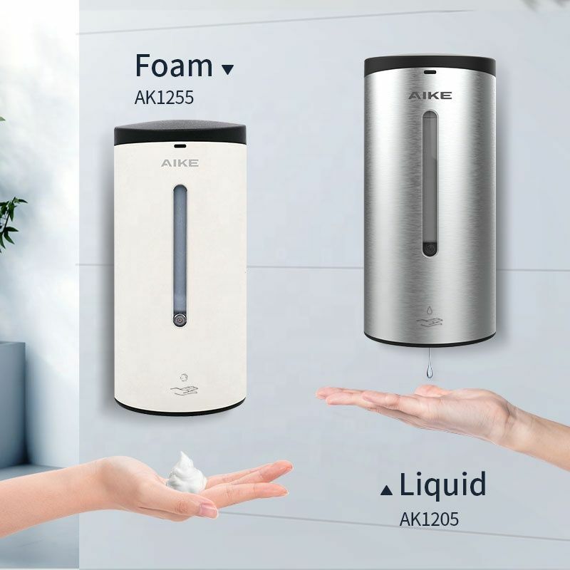 Dispenser automatico di sapone in schiuma AIKE Dispenser di sapone da bagno con sensore da 700ML Dispenser di disinfettante per le mani in acciaio inossidabile a parete