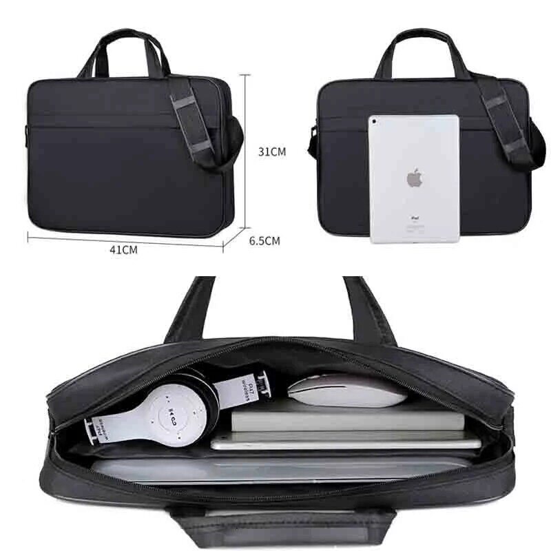 Waterdichte Laptoptas Oxford Doek Notebook Case Handtas Computer Aktetas Voor 14 15 15.6 Inch Macbook Pro Air Schoudertas