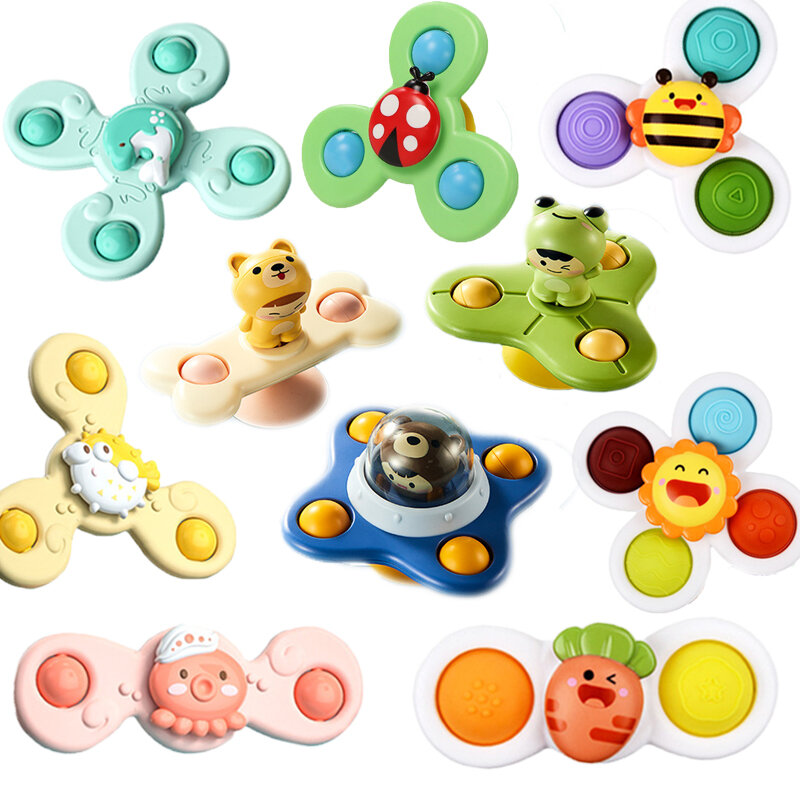 Giocattoli per bambini 1 anno ventosa Spinner giochi per bambini sonaglio sensoriale giocattoli per bambini 6 12 mesi Spining Top giocattoli per lo sviluppo del bambino