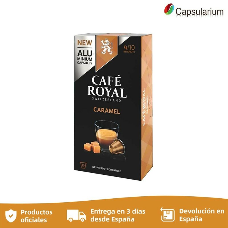 Caramelo, café real. 10 cápsulas de alumínio compatíveis dolce gusto nespresso. Cápsulas de café moído-capsulário