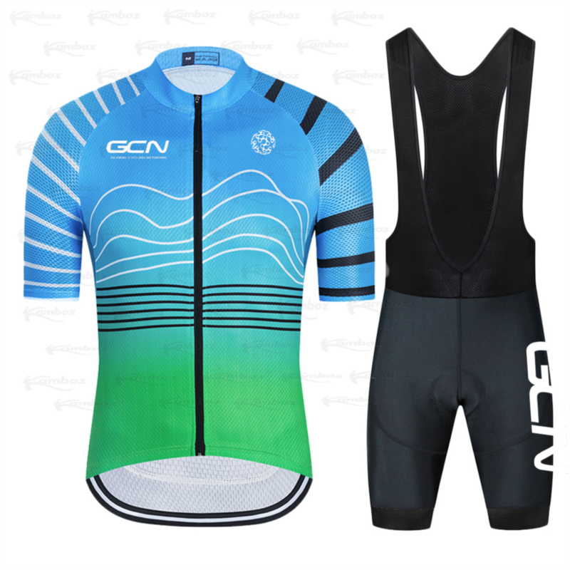 2022 Team GCN 사이클링 유니폼 바이크웨어 의류 퀵 드라이 턱받이 젤 새 의류 세트 Ropa Ciclismo Uniformes Maillot Sport Wear