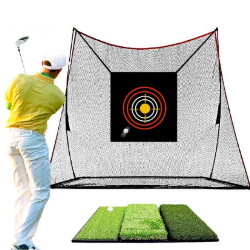 Pekerjaan Kandang Memukul Jaring Golf Alat Pelatihan Dalam dan Luar Ruangan Jaring Latihan Golf Tenda Latihan Bermain Jaring Golf