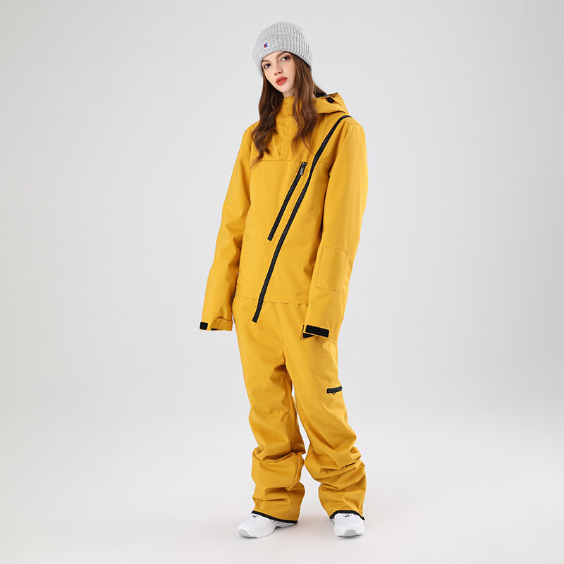 SEARIPE 남녀공용 원피스 스키 슈트, 보온 의류, 바람막이 방수, 겨울 따뜻한 재킷, 스노우보드 야외 장비