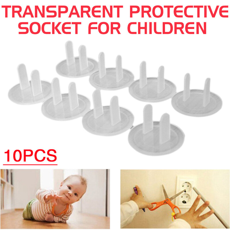 Cubierta de toma de corriente eléctrica de seguridad para niños, 10 piezas US, Protector de enchufe de alimentación para bebé, Protector antichoque eléctrico giratorio