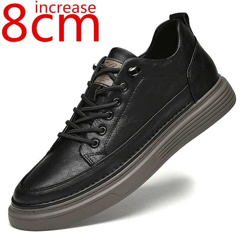 Men's Inner Heightening Shoes Breathable Casual Shoes Invisible Height Increasing Shoes Men Sport Elevator 8CM Daily Skate Shoes