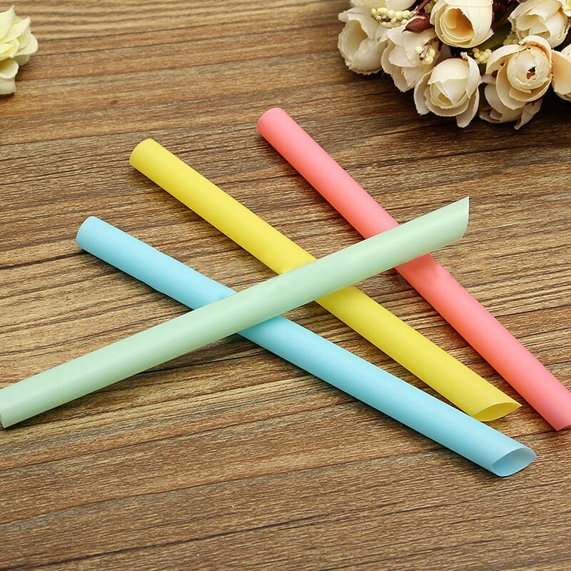 100Pcs/Set 10mm Colorful Large Drinking Straws For Bubble Smoothies Party Milkshake Smoothie Accessories Bar S4T4