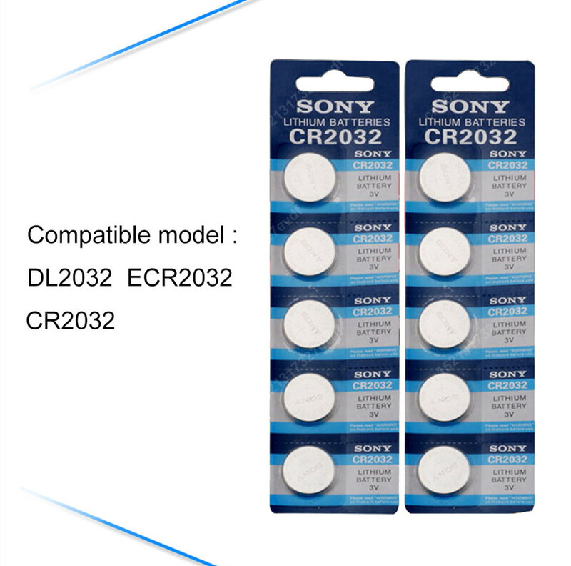 Pilas de botón de litio CR2032 para SONY, 3V, DL2032, KCR2032, 5004LC, controlador de reloj