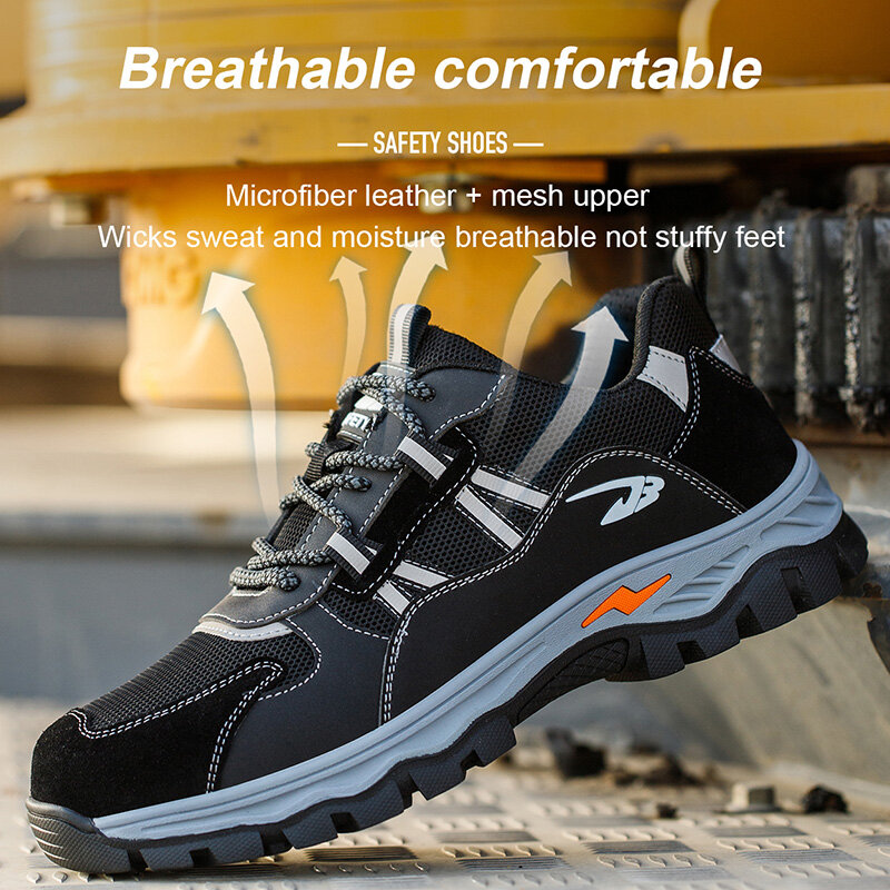 2023 Novos Sapatos De Segurança Do Trabalho Botas De Segurança Dos Homens Caminhadas Anti-Smashing Anti-Puncture Trabalho Sapatos Sapatilhas Bota de Trabalho Masculino Indestrutível