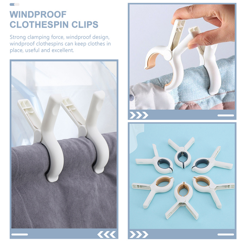 Non-skid Clothespin Clips Clothing Peg Windproof Clothespins Hanging Sturdy Clamps