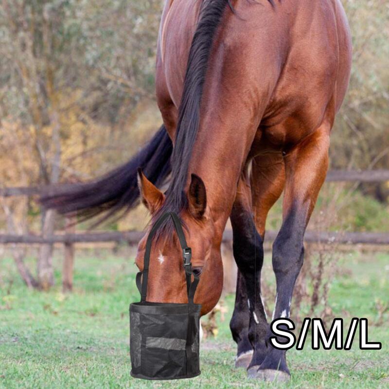 Прочная сумка для корма лошадей, медленное подавление, сплошное дно, регулируемая, дышащая