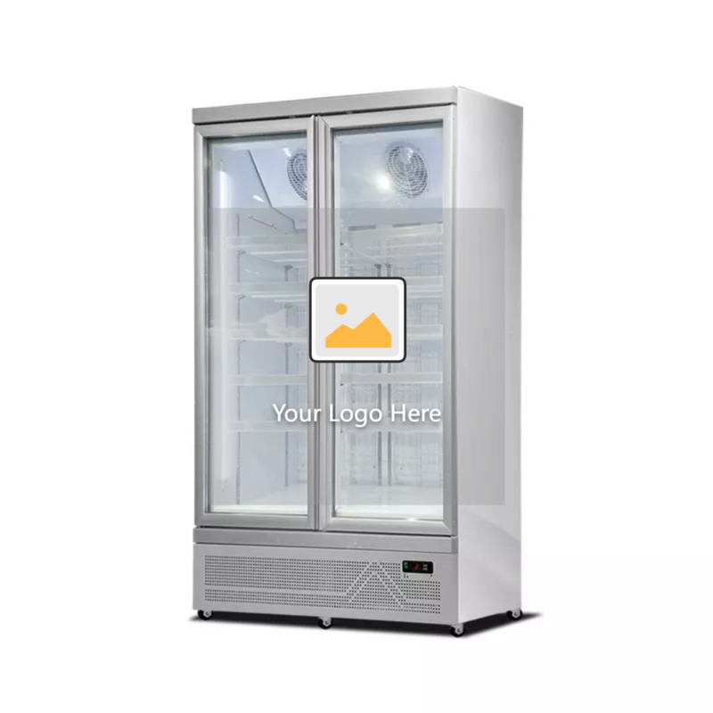 Bebida exibição geladeira supermercado comercial equipamentos de refrigeração porta de vidro vertical geladeira