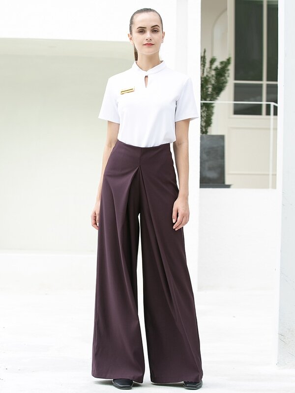 Vêtements de travail à la mode pour Salon de beauté, ensemble haut et pantalon violet confortable pour femmes, uniformes de SPA, nouvelle collection 2023