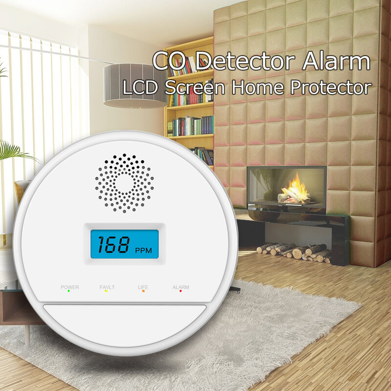 TUGARD CO20 CO Detector 433Mhz Carbon Monoxide Alarm Poisoning Warning Sensor 85dB Siren Sound LCD Screen Work with Alarm System