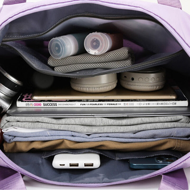 กระเป๋าทรงดัฟเฟิลกระเป๋าเดินทางแบบกระเป๋าถือโท้ทกระเป๋าเดินทางกันน้ำพับความจุขนาดใหญ่ใหม่2023ใบ