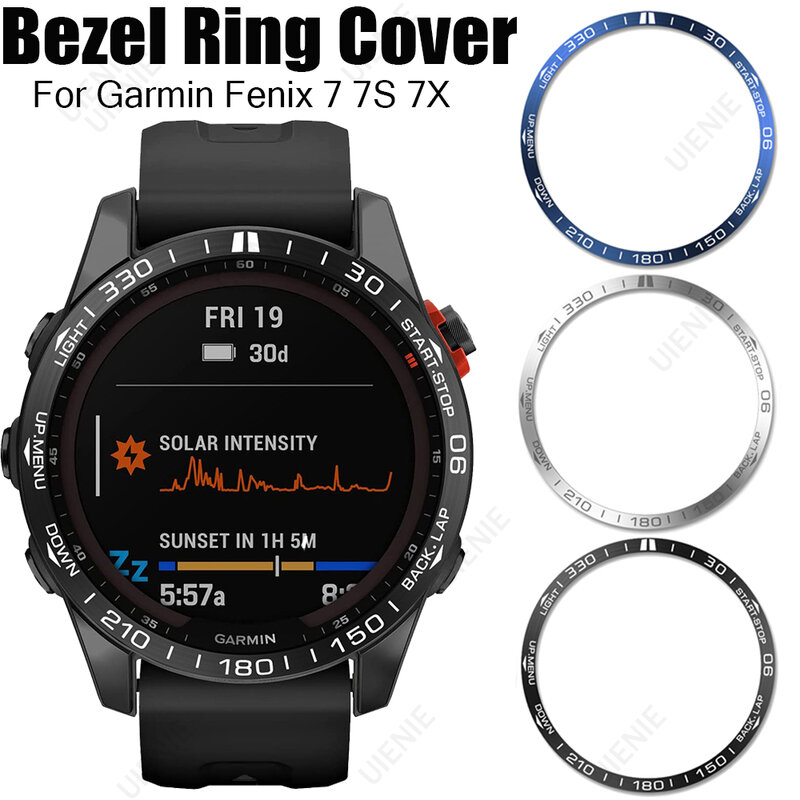Dla Garmin Fenix 7 7S 7X Sapphire Bezel pierścień pokrywa ze stali nierdzewnej pokrowiec ochronny inteligentny zegarek Sport klej Case zderzak pierścień