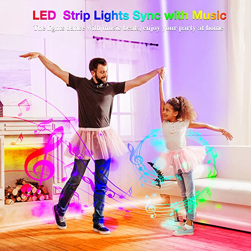 Tira de Luces LED RGB 5050, cinta de diodo Flexible con Control WIFI y Bluetooth, para decoración de la habitación del hogar, Festival, Fita, 5M-30M