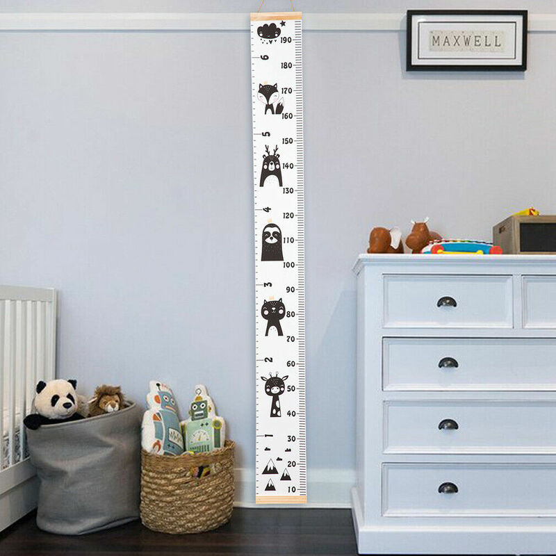 Gantungan Dinding Kayu Meteran Tinggi Bayi Stiker Dinding Dekorasi Alat Peraga Anak Anak Grafik Pertumbuhan untuk Kamar Tidur Dekorasi Rumah