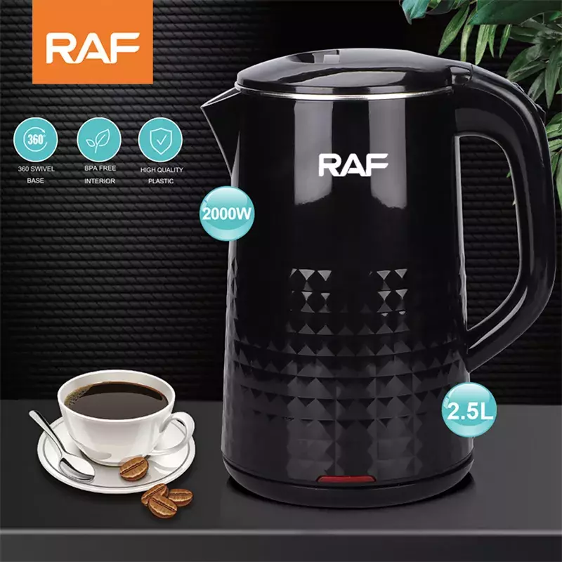 NEW 2023 RAF 2.5-Liter Stainless Steel Double Wall  Water Kettle 2000W Fast Boiling