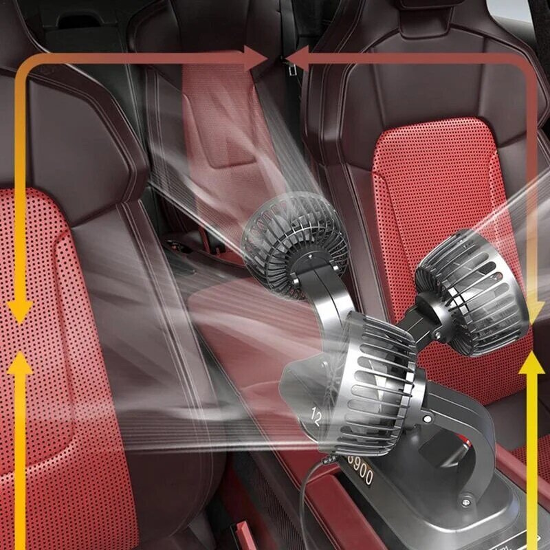 Автомобильный Вентилятор охлаждения с 3 головками, со стандартом USB /12 В/24 В, электрические вентиляторы, автомобильный вентилятор с низким уровнем шума, вращающийся на 360 градусов Автомобильный кулер