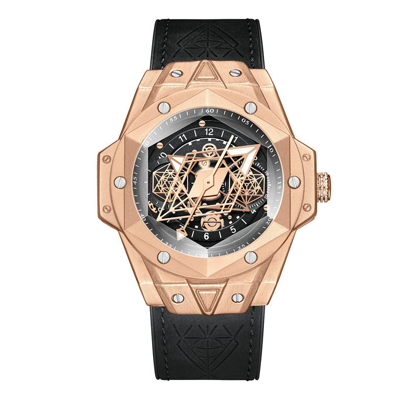 Casual 3D Creative Dial นาฬิกาผู้ชายนาฬิกาชายแบรนด์เนมหนังกันน้ำนาฬิกาข้อมือทหาร Quartz นาฬิกา Relogio Masculino