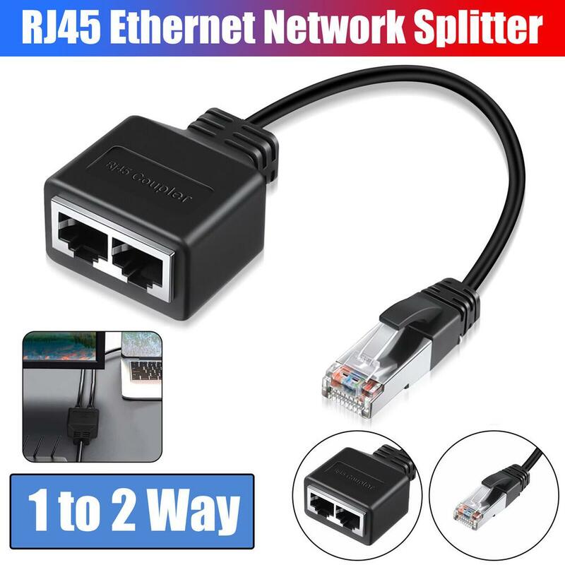 Gigabit Ethernet Splitter Rj45 Male To 2 Female Adapter Cable Ethernet Socket Plug Connector Extension Cable Network Adapter