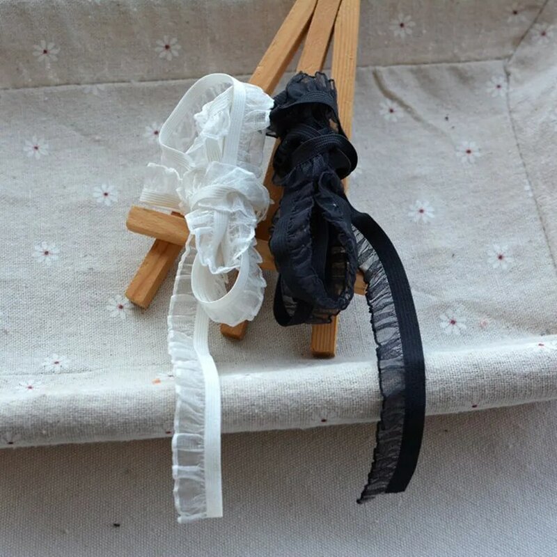 Elastyczna plisowana gipiury koronka wykończeniowa wstążka 1.5cm tiul sukienka z koronki materiały dekoracyjne zapasy rzemieślnicze dentelle YU51
