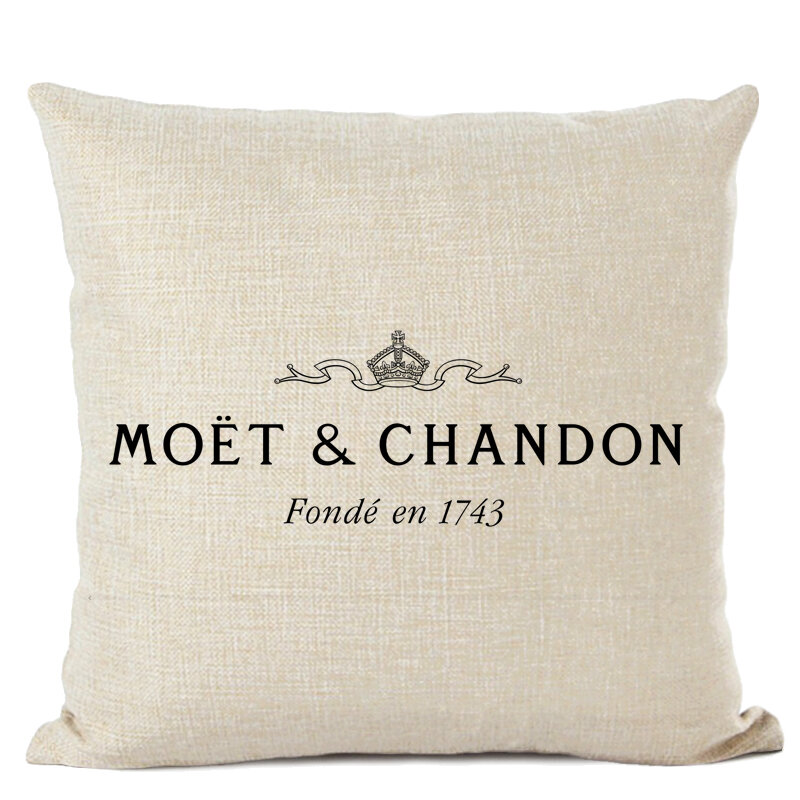 Black Linen Luxury Decorative Pillow Case High Quality Printing Text Luxury White Hotel Home Sofa Cushion Cover 45 * 45CM