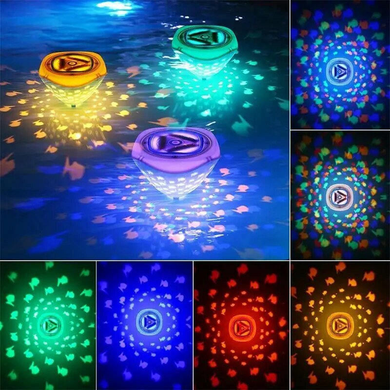 LED Floating Swimming Pool Light Underwater Disco Rose Waterproof RGB Submersible Lamp For Baby Bath Party Outdoor Pond Decor