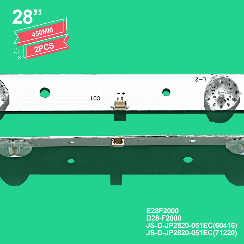 450มม.LED Backlight Strip 5โคมไฟสำหรับ AKAI 28 ''TV JS-D-JP2820-051EC(60416) E28F2000 D28-F2000