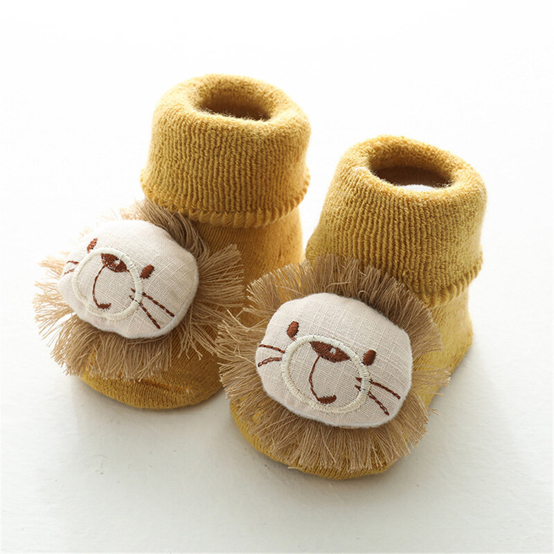 Cartoon Animal Baby skarpetki podłogowe antypoślizgowe bawełniane zagęścić miękkie ciepłe niemowlę skarpetki dla niemowląt kryty noworodka zimowe skarpety stóp buty