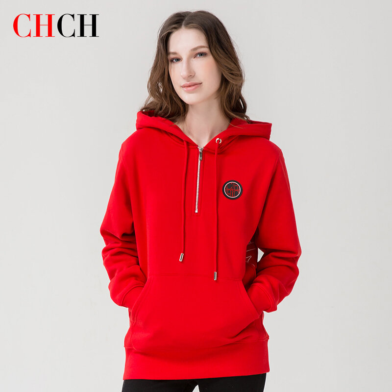 Chch 2022 camisola feminina casual jaqueta de manga comprida moletom com capuz macio e confortável roupas esportivas manga longa casal