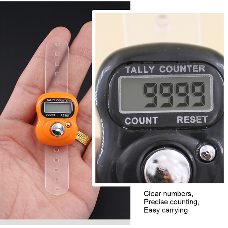 Contador eletrônico do dedo contador de 4 dígitos contador de contagem da mão a pilhas display led para o rastreamento do colo do golfe resettable
