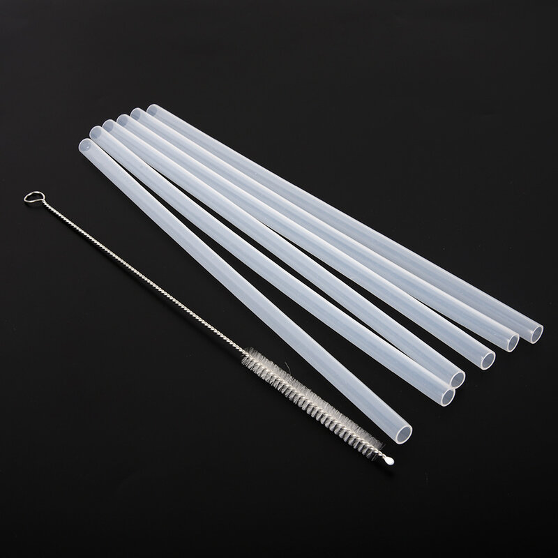 Replacement Straws 6x +Cleaning BrushSet For Hydro Flask Wide Mouth Bottle High Quality Durable Plastic Straw Reusable Drink