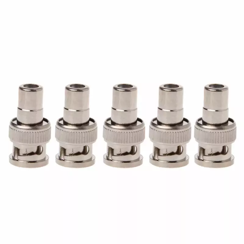 5x BNC Male To RCA Female Coaxial Connector Adapter For CCTV Surveillance Video