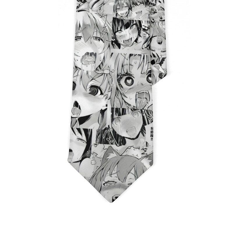 New 8cm Wide Polyester Tie Japanese Manga Anime Girl Cartoon Necktie For Men Women Wedding Party Shirt Suit Accessories Cosplay
